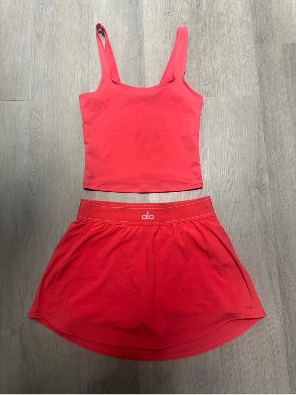 ALO Yoga Softsculpt Precision Tank Top Match Point Skort Skirt Sz Small